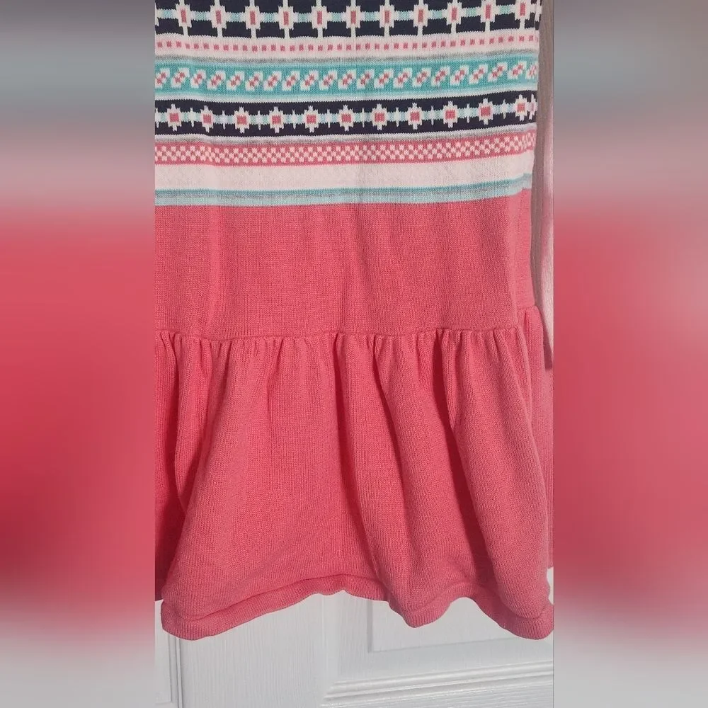 Gymboree 6 Girl Light Pink& Dark Pink Heart Pattern Lslv 100%Cotton Tiered Dress